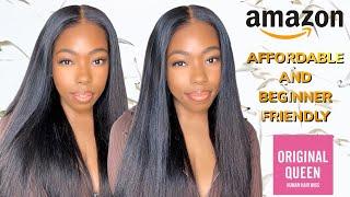 AFFORDABLE AMAZON GLUELESS WIG | PRE BLEACHED, PRE PLUCKED & PRE CUT HD LACE | ORIGINAL QUEEN HAIR