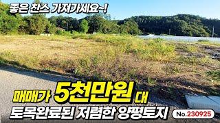 급매! 5천만원대 토목 완료된 양평 싼 토지 추천! (양평급매물,양평토지,양평전원주택)