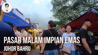 Walking Around Impian Emas Pasar Malam | Night Market | JohorBahru Malaysia | Walking Tour 2024 [4K]