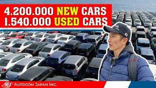 How many NEW and USED cars Japan exported in 2023?