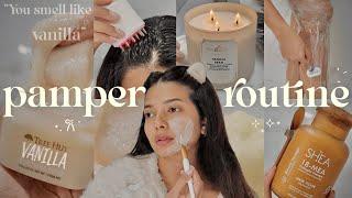 PAMPER ROUTINE * haircare, bodycare, skincare, shower routine #pamperroutine 