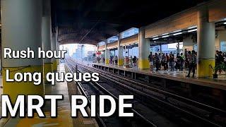 Philippines MRT Train Ride 2024 | Very Challenging Ride During Rush Hour.