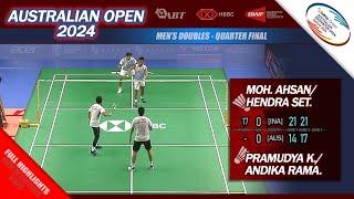 Australian Open 2024 | Ahsan / Hendra Setiawan vs Pramudya / Andika | QF MD Full Highlights