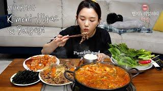 리얼먹방▶햄지네 백반꽁치김치찌개,불고기,비엔나소세지,김,쌈ㅣKorean Home MealㅣREAL SOUNDㅣASMR MUKBANGㅣ