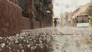 Циклон «Патриция» принес в Санкт-Петербург ледяной дождь с градом и грозами