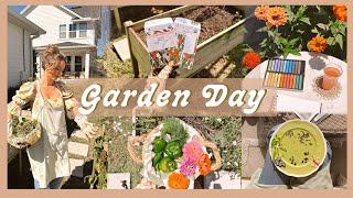 A DAY IN THE GARDEN | prepping & planting for spring! 