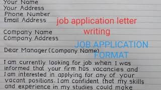 JOB APPLICATION LETTER WRITING//JOB APPLICATION FORMAT.