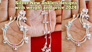 Silver New anklets designs with weight and price 2024/Silver anklets for baby girl/baby boy