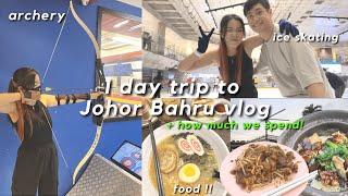 Trip to Johor Bahru from Singapore 2023 & how much we spend | archery, ice skating, food | vlog 019