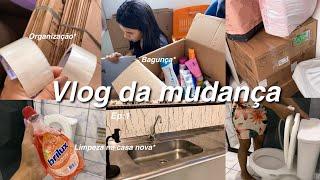 VLOG DA MUDANÇA * dias de organização, limpeza na casa nova ..🫧