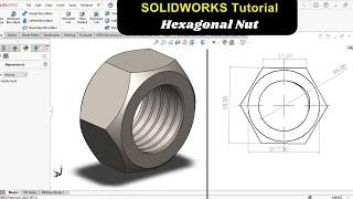 3D CAD of Hexagonal Nut in Solidworks | CAD with Mohsin