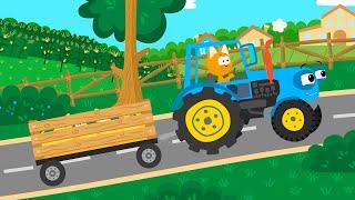 Учимся считать с Синим трактором - Котенок Котэ  - По полям Синий трактор едет к нам