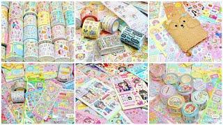 Unbox mini kawaii sticker haulASMR unboxing stickers journal compilation