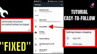 Com.Android.Settings Has Stopped Unexpectedly Samsung/Android || Settings Keeps Stopping [Fixed]