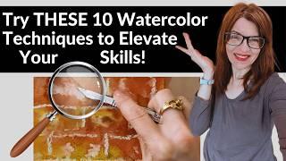 10 EASY Watercolor Texture Techniques! (Simple Bricks Tutorial)