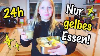 24 Stunden GELBES ESSEN  OMG! Das wird HEFTIG!   Kleine Familienwelt