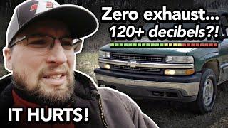 The LOUDEST my truck has EVER been! - Open Headers! How many decibels?