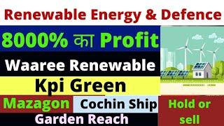 Renewable Energy & Defence Sector8000% का PROFITWAAREE RENEWABLEKpi GreenMazagonCochin Shipyard