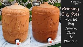 How to Buy, Season, Clean & Maintain Clay Pots for Drinking Water? Natural Cool Water ~ Matka Pani