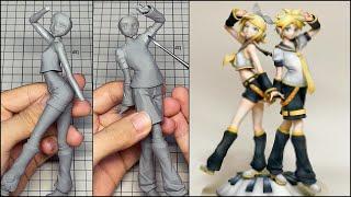 鏡音リン&レンのフィギュアを作ってみた【粘土】How to make a figure of Kagamine Lin & Ren.