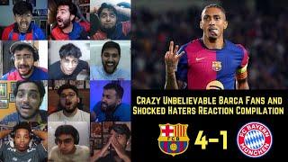 CRAZY UNBELIEVABLE BARCA Fans and SHOCKED HATERS Reacts to BARCELONA 4-1 BAYERN MUNICH | UCL 24-25