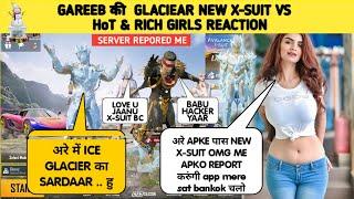 RANDOM 2 GIRLS REACTION ON GLACIER X-SUIT Of X-SUIT Max 100000uc max  & M249 MAX &UZI MAX IN 70 UC