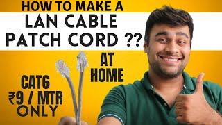 Make your CAT 5E CAT 6 LAN Cable at Home.. CrossOver vs Straight Through Cable ? DIY !