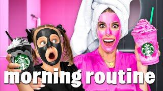 Black Vs Pink Morning Routine with Daughter