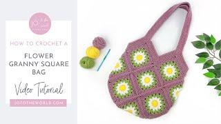 Gorgeous Flower Granny Square Bag Crochet Tutorial - Made Easy!