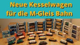 47 zweiachsige Kesselwagen für die kleine Märklin M-Gleis Bahn, aus den 60er bis 80er Jahren
