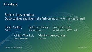 Fashion Law seminar - Opportunities and risks in the fashion industry for the year ahead