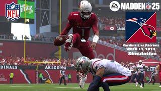 Madden 25 Arizona Cardinals vs New England Patriots Week 15 Sim 24 Full 15 Minute Quarters Game Play