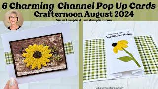 Wow! Six different cards NEW FOLD called the Charming Channel Pop Up Card! Crafternoon  August 2024