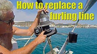 How to replace a head sail furling line - Sailing A B Sea (Ep.085)