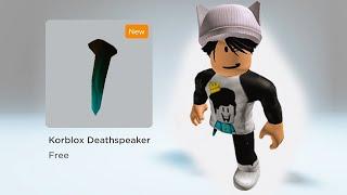 سكن الرجل المقطوع مجانا في لعبة روبلوكس Korblox Deathspeaker  (اخبار روبلوكس) !!