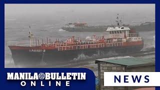 Cargo ship hits breakwater brought by strong winds of Tropical Storm Enteng