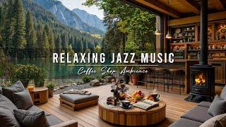 Jazz Relaxing Music ~ Cozy Coffee Shop Ambience  Smooth Jazz Music & Rain Sounds for Work, Study