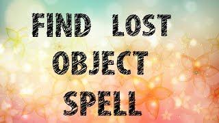 Find any 'Lost object'... Works... White Magic