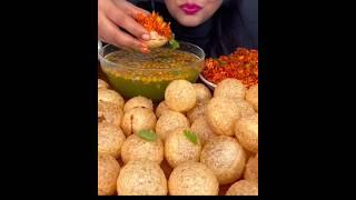 SPICEASMR eating spicy pani puri with spicy ragra️