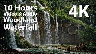 4K UHD 10 hours - Woodland Waterfall - mindfulness, ambience, relaxing, meditation, nature