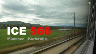 ICE 1 from Munich to Karlsruhe: ICE 566 full journey