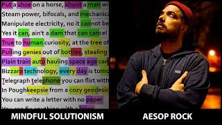 Aesop Rock - Mindful Solutionism [Rhyme Scheme] Highlighted