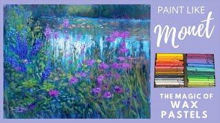 Paint Like Monet Using Wax Pastels -  Painting Tutorial