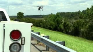 Sikorsky S-64 Skycrane Helicopter Constructing 115kV Transmission Line Along I-95 in Coastal Georgia