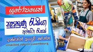 යුරෝපයෙන් රැකියා අවස්ථා (නුපුහුණු අය ) Unskilled Jobs in Luxembourg #europejobs