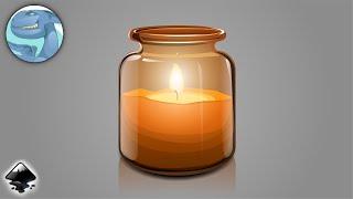 Vector art in Inkscape - Candle in a jar - Timelapse