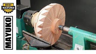 SEGMENTED BOWL WITH CIRCLE SPOKES, woodturning