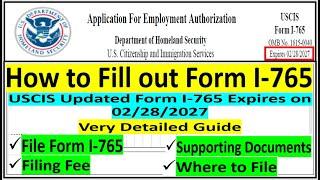 I -765 Application for Employment Authorization | Applying for USA Work Permit | Step by Step Guide