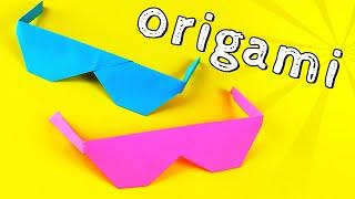 Origami glasses. How to make glasses out of paper without glue. Easy craft for kids paper glasses