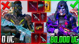 80 000 UC - ОН ИГРАЕТ 7 ЛЕТ! ОЧЕНЬ УДАЧНАЯ ПРОКАЧКА АККАУНТА В PUBG MOBILE! ШУТ, МИФИКИ, BUGATTI!